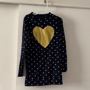 OshKosh B'gosh Navy Polka Dot Shirt with Gold Heart